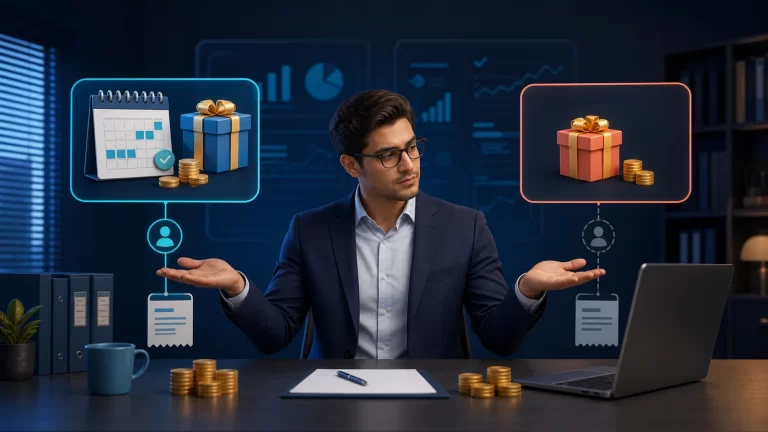 Analista comparando una bonificación habitual con una gratificación ocasional